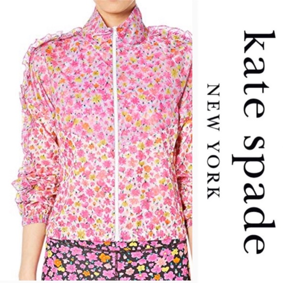 kate spade Jackets & Blazers - ✅Kate Spade Floral Windbreaker Ruffle Jacket